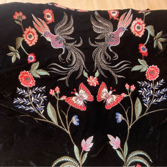 Zara Woman Premium Denim Collection “Woodland” Velvet Embroidered Blazer - Picture 9 of 10